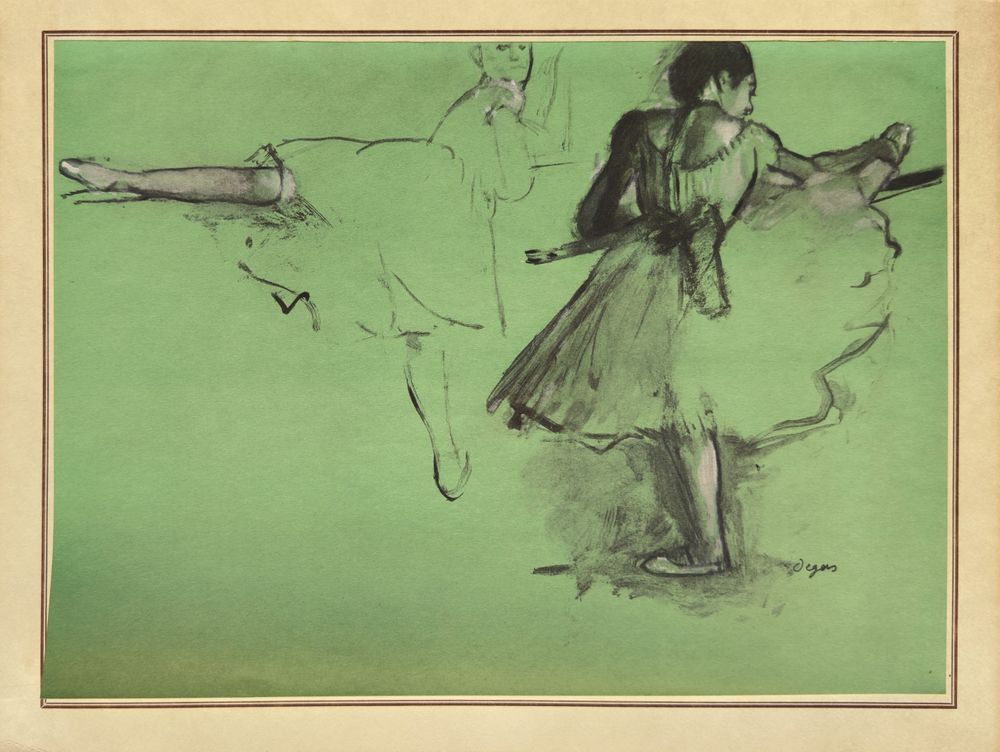 Pastels et dessins - Danseuse en position