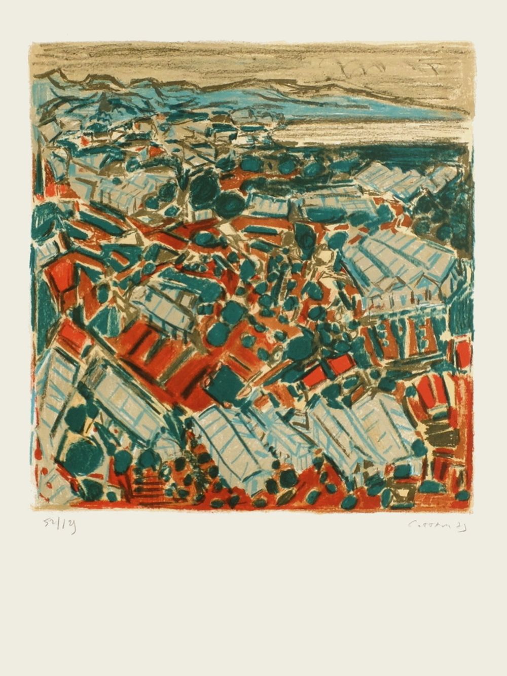 Les serres à Vallauris II (ciel beige)