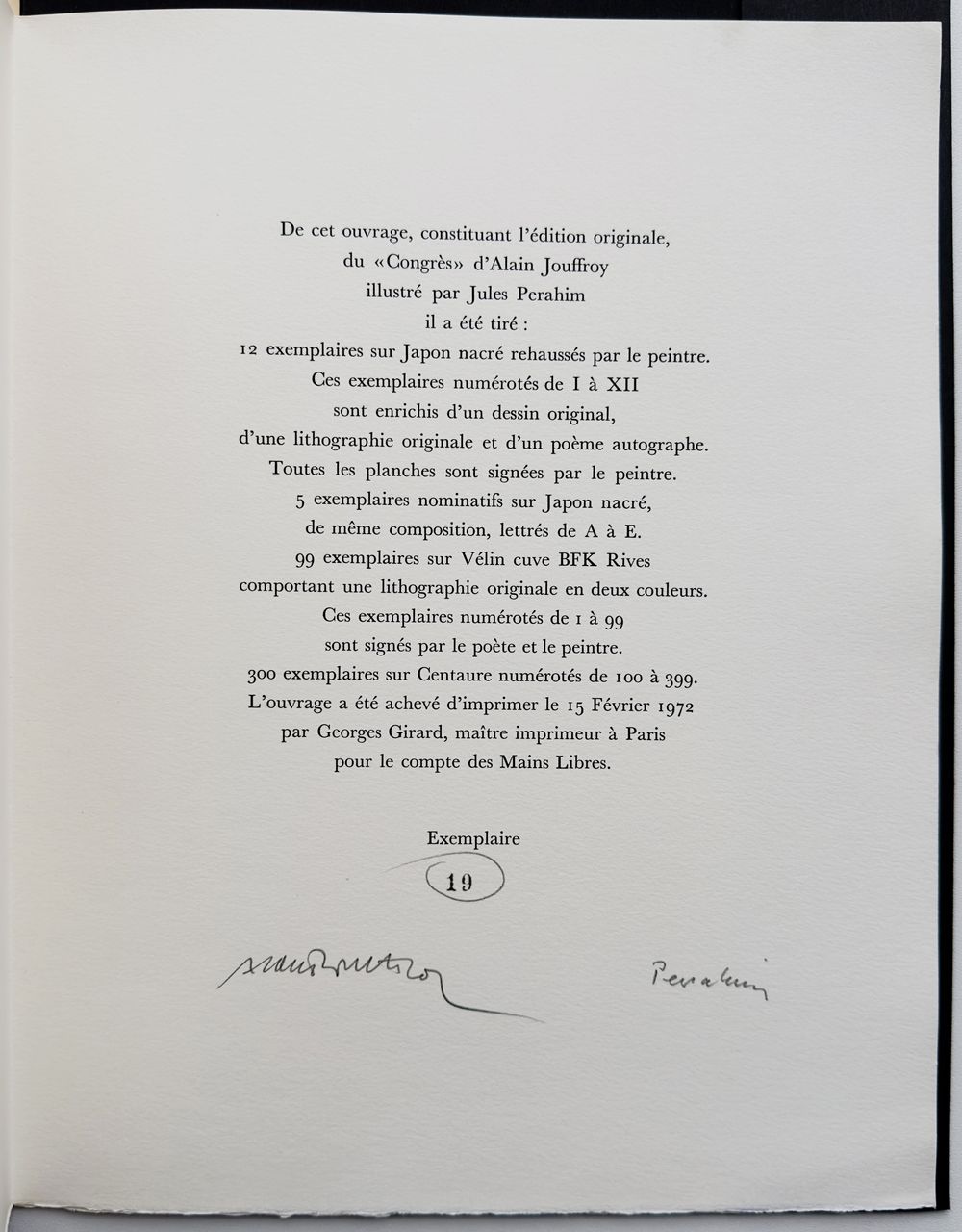 Les mains libres (1 lithographie signée) — vue 3