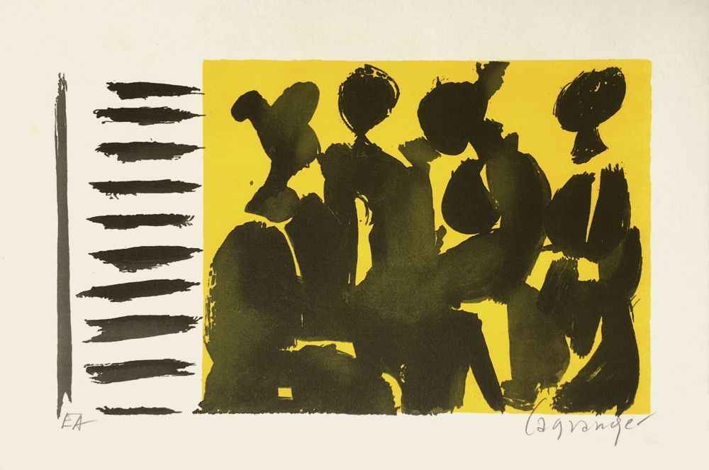 Personnages fond jaune
