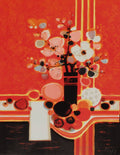 1973 - Bouquet fond rouge