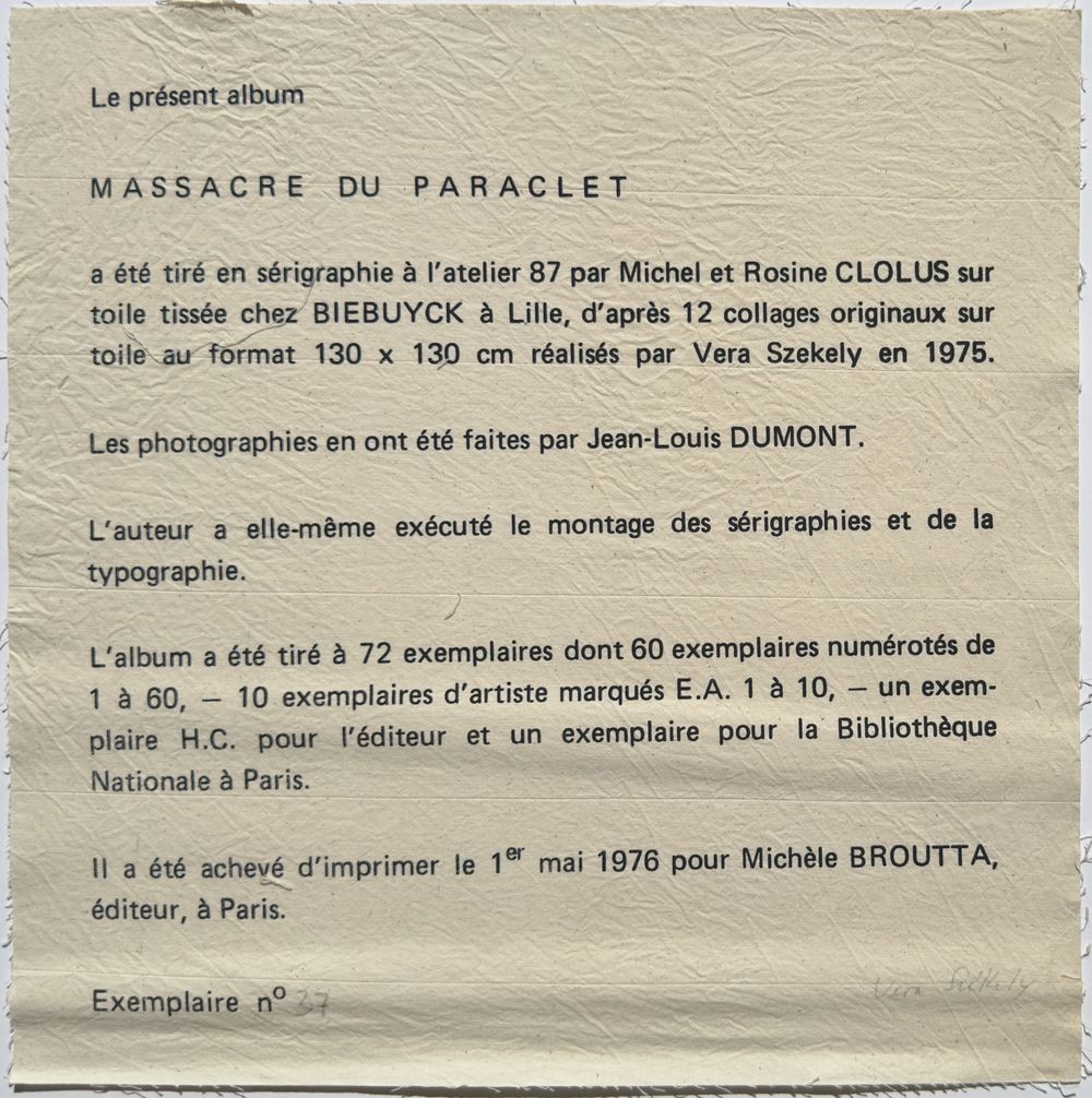 Le massacre du paraclet (13 sérigraphies) — vue 16