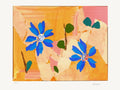 Fleurs sur fond jaune