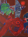 1981 - Nu rouge et l'oiseau