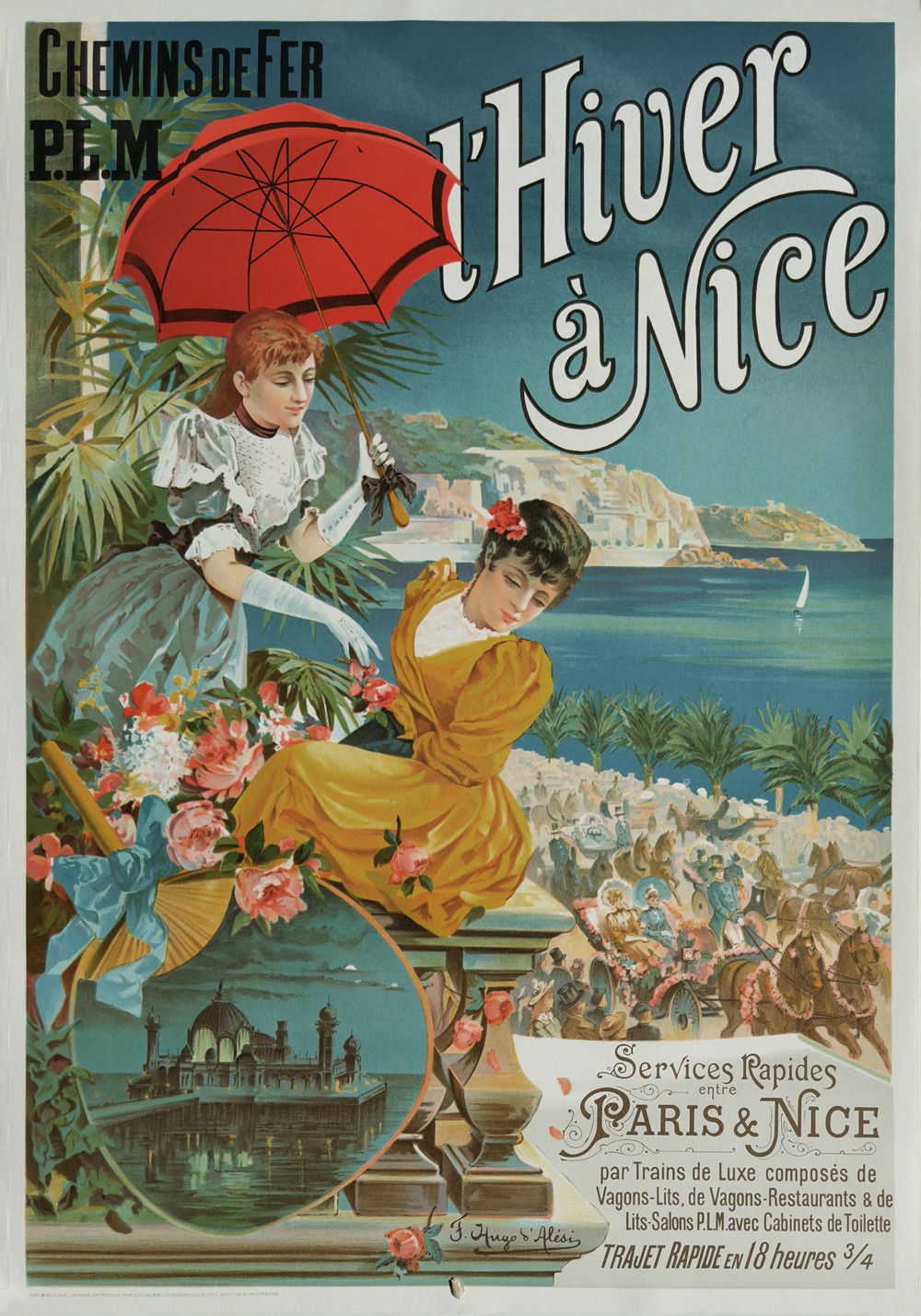 Wagons-lits - PLM l'hiver à Nice d'après Hugo d'ALESI