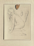 Pastels et dessins - Nu de femme accoupie