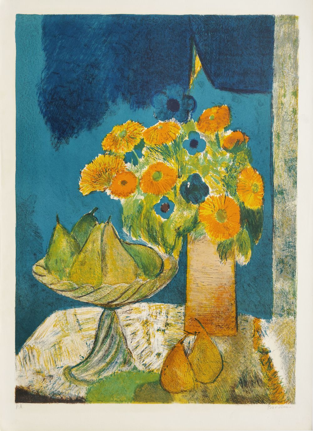 Soucis au fond bleu