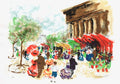 Paris, La Madeleine et le marché aux fleurs