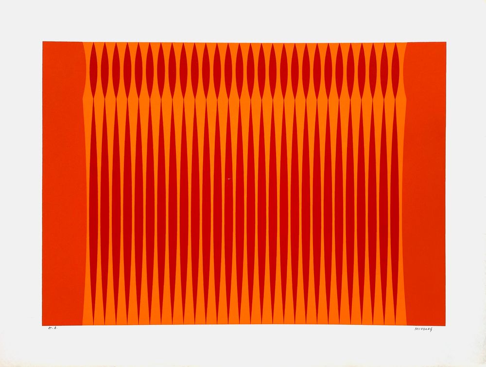 Composition cinétique orange et rouge