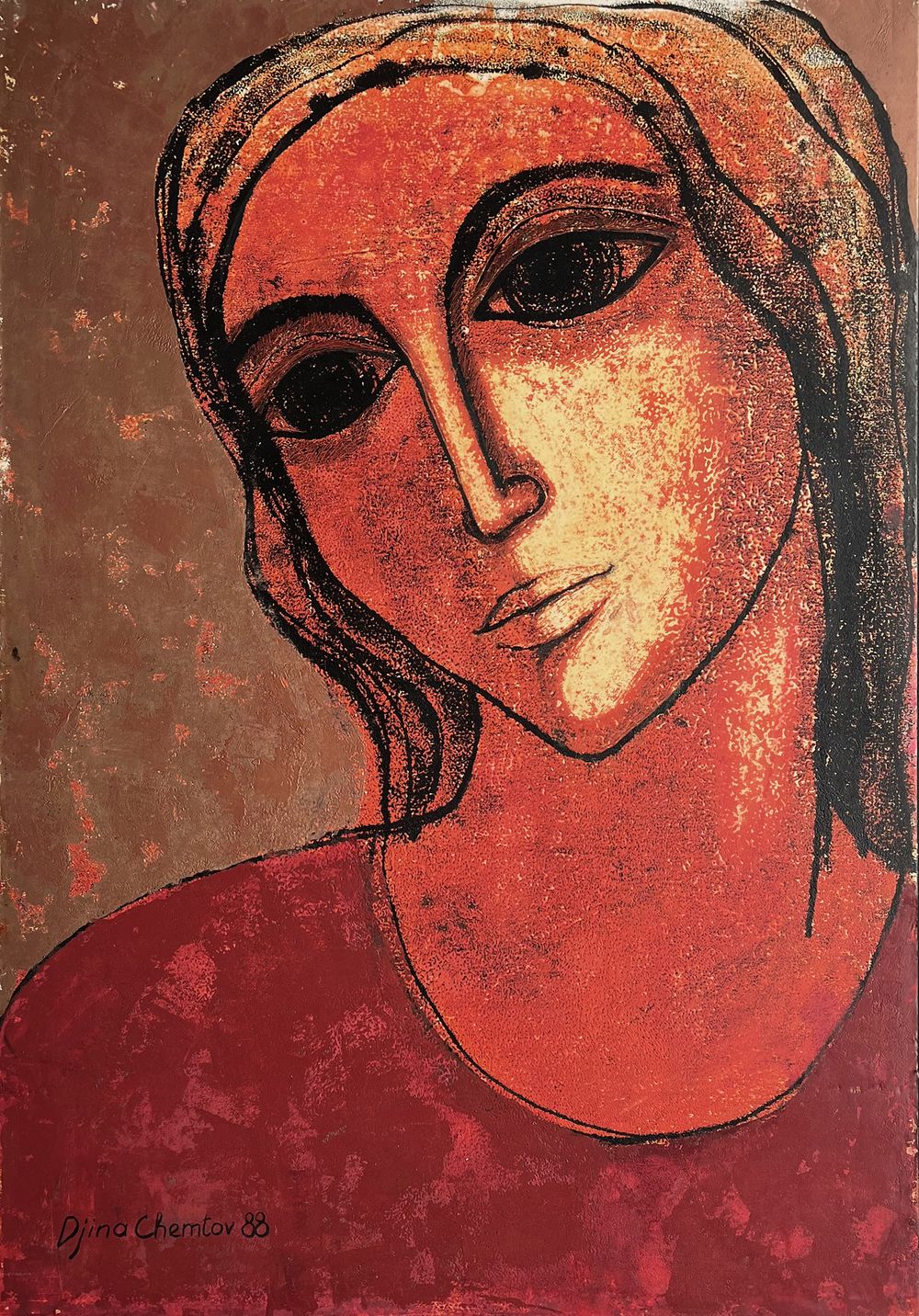 Jeune fille aux grands yeux noirs