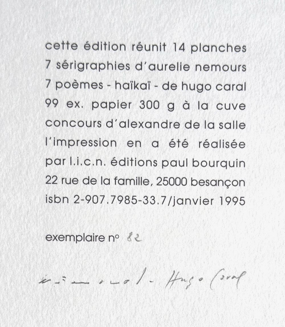 Noir demi rose -7 sérigraphies + 7 poèmes de Hugo Caral — vue 12