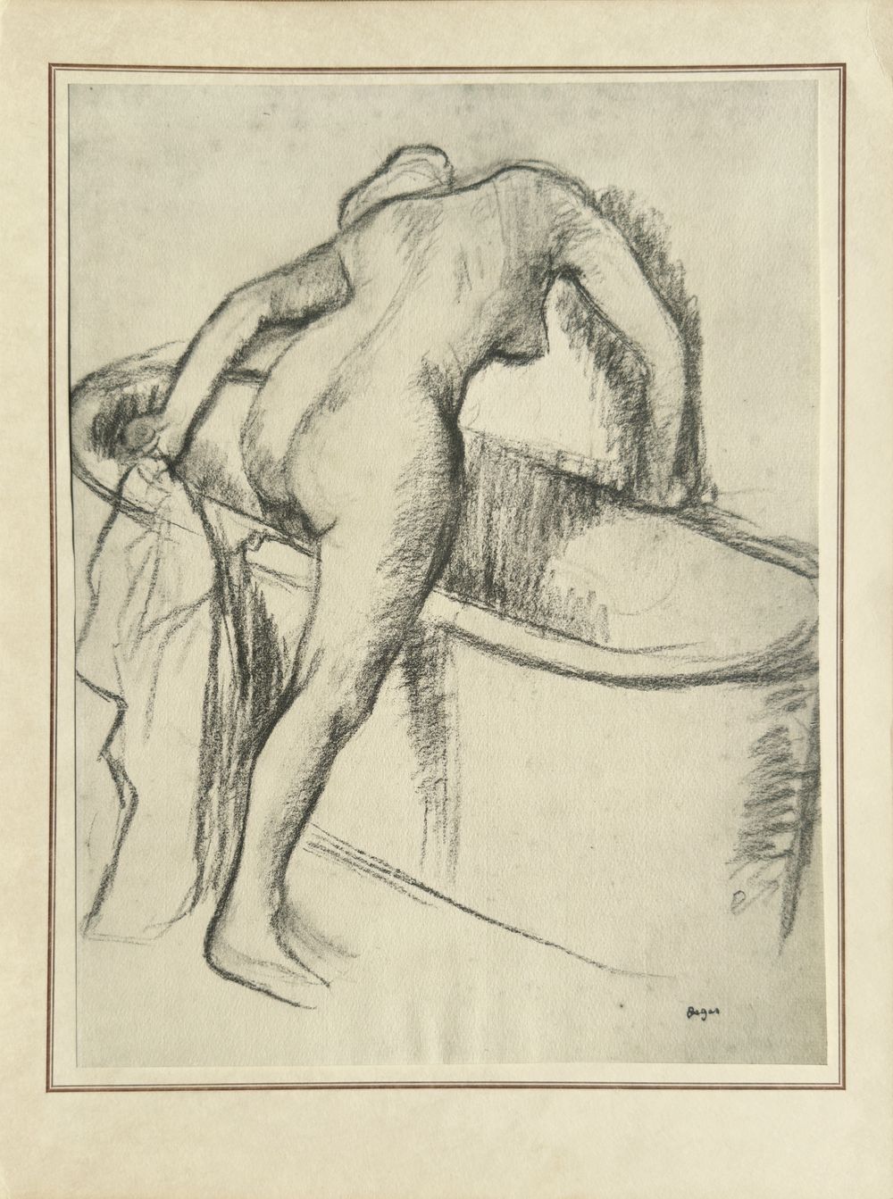 Pastels et dessins - Femme sortant du bain
