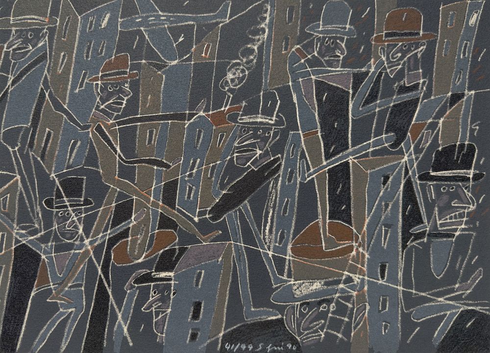 Le froid bleu des contre-nuits (7 lithographies) - Texte Gilbert Lascault — vue 5
