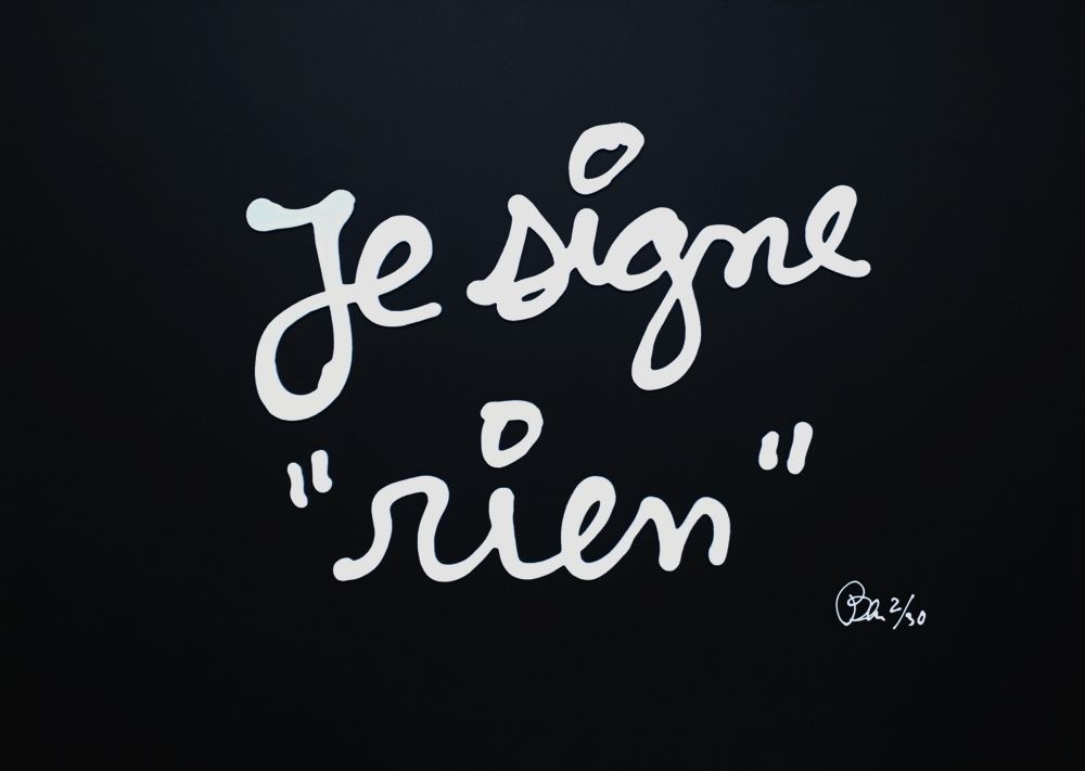 Estampe 3D - Je signe "rien"