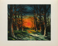 Sauret suite - 1938 - Coucher de soleil Forêt de Senonches