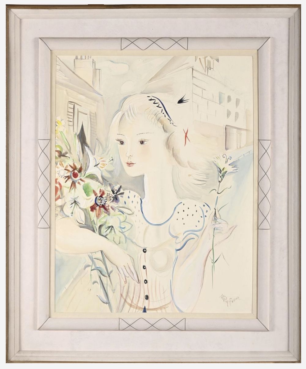 Jeune fille au bouquet de fleurs — vue 2