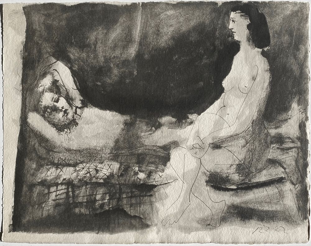 La flûte double - Homme couché et femme assise II