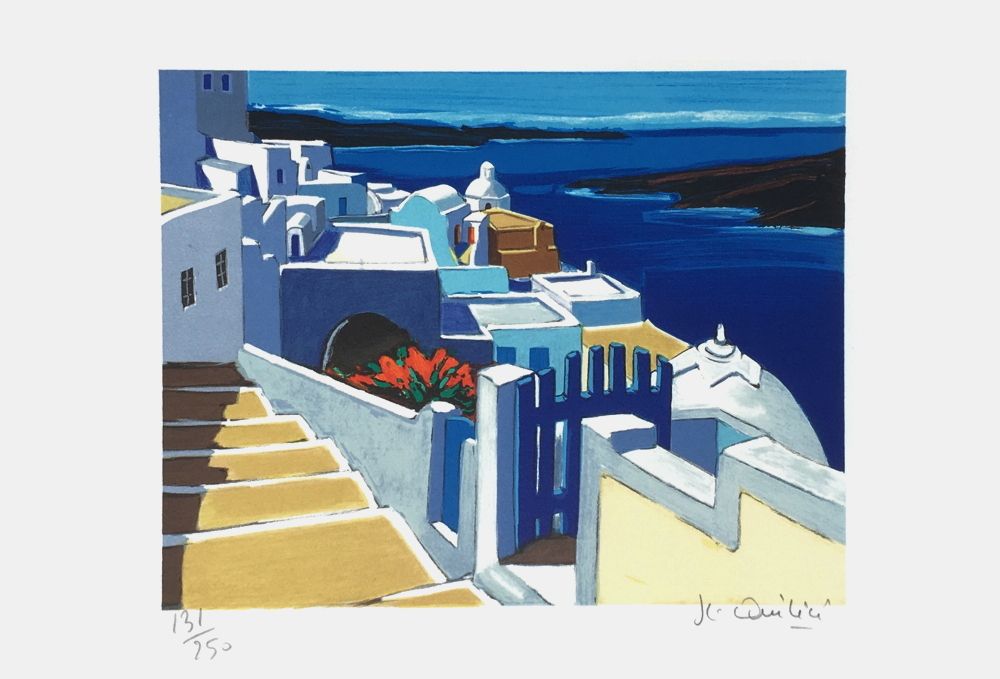 En Méditerranée : Balcon fleuri à Santorin