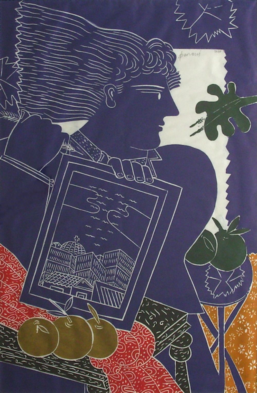Femme au Tableau bleu
