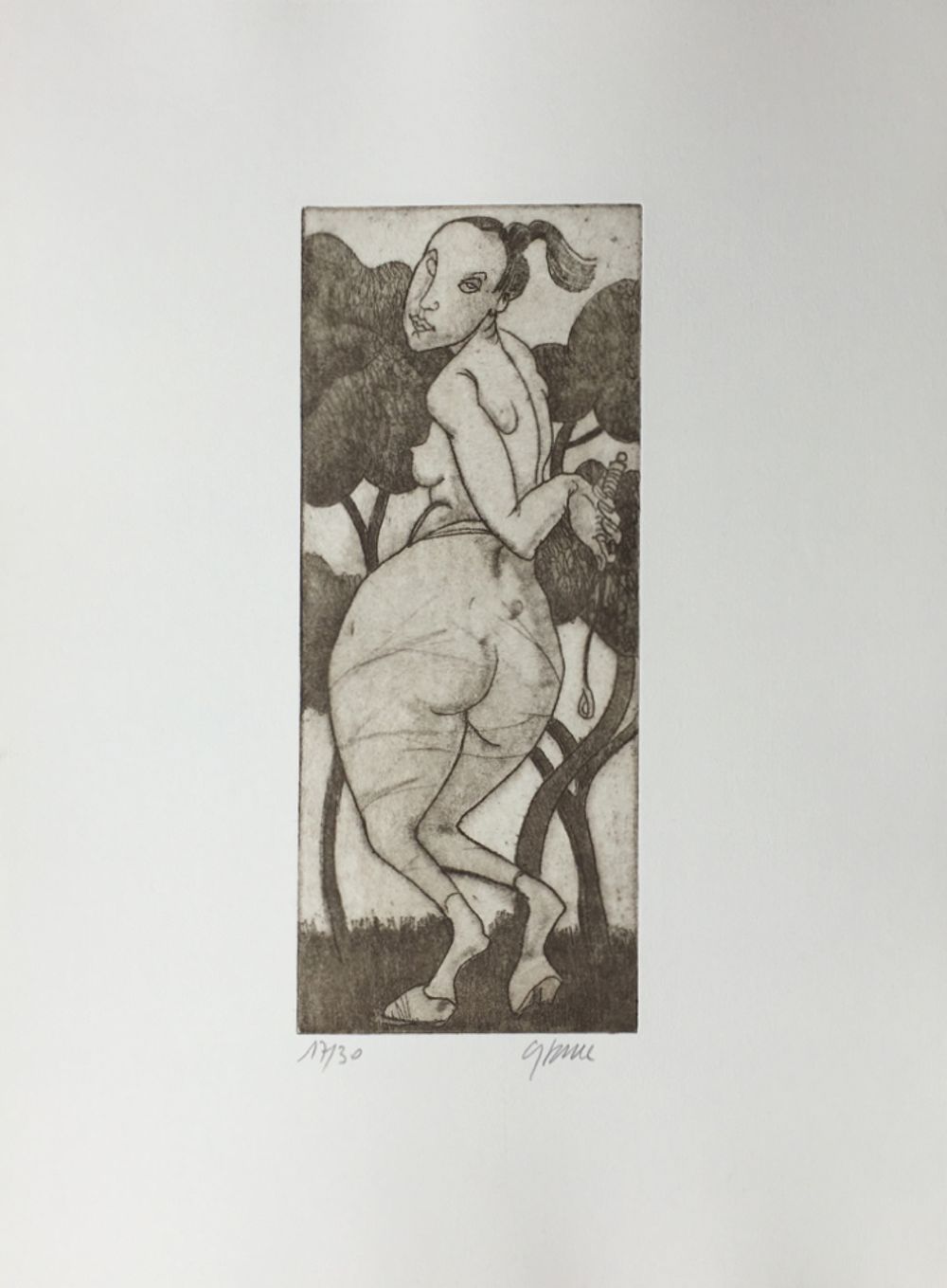 Femme s'autocravache