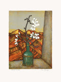 Bouquet au vase vert