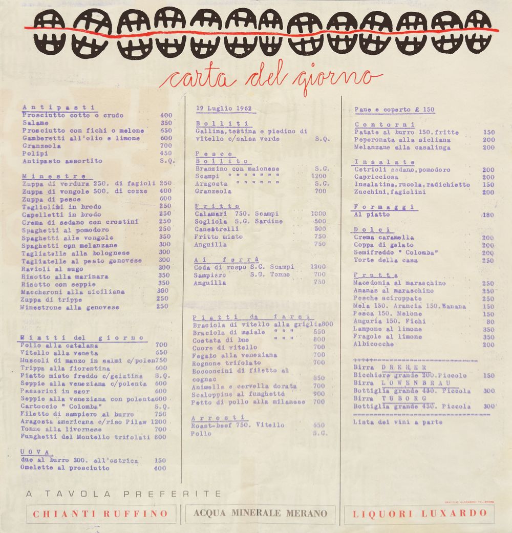 Menu - La Colomba - Venezia — vue 2