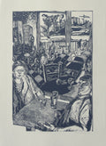 Café berlinois II (impression en bleu)