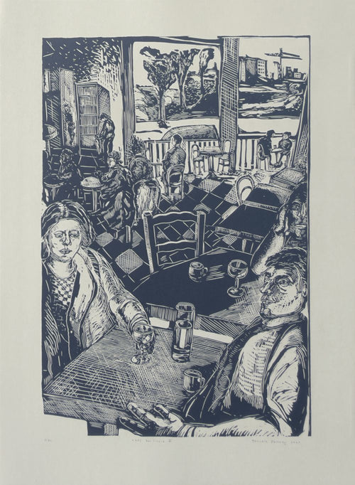 Café berlinois II (impression en bleu)